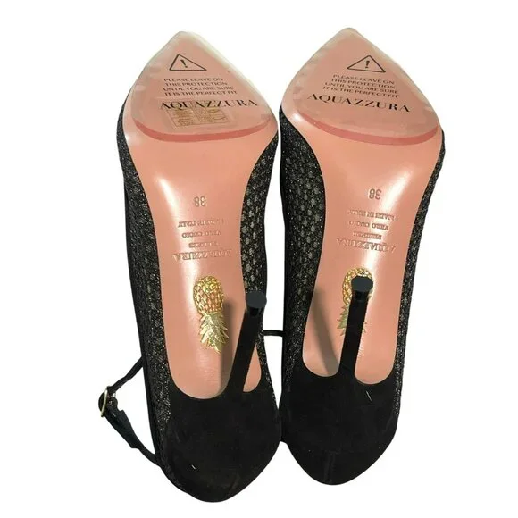Aquazzura Black Mesh Heels - Picture 5 of 9